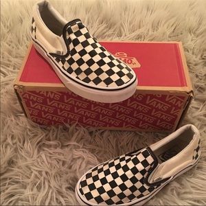 Classic Black and White Checkered Slip on Vans